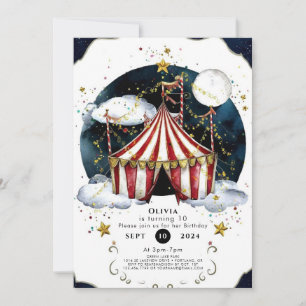 Children Celestial Circus Birthday Invitation