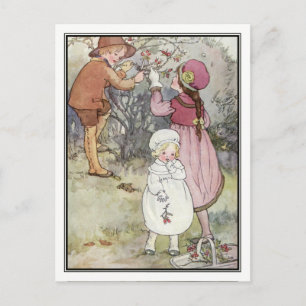 Children Collecting Berries by Anne Anderson Postcard