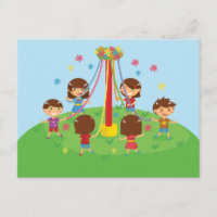 Children Dancing around Maypole