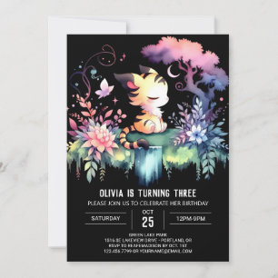 Children Digital Tiger Birthday  Invitation