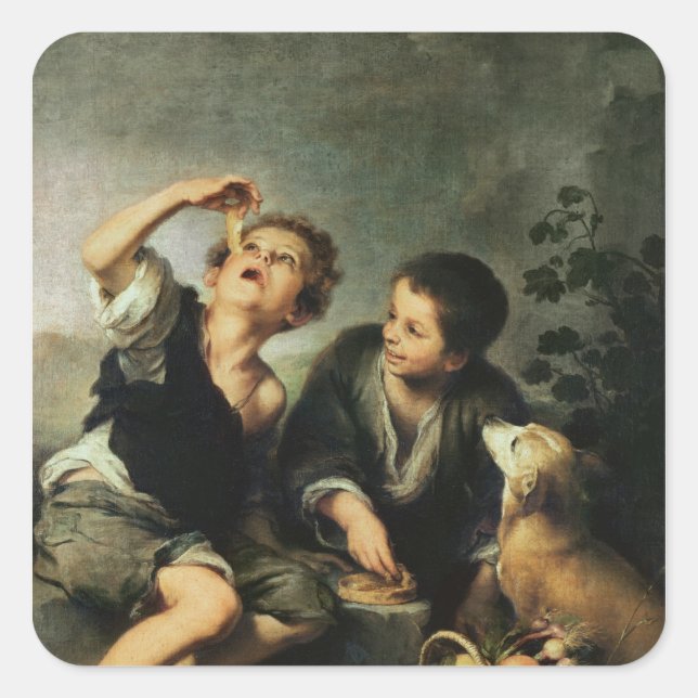 Children Eating a Pie, 1670-75 Square Sticker (Front)