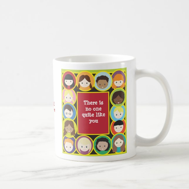 Children Faces Diversity Teacher Personalise Coffee Mug (Right)