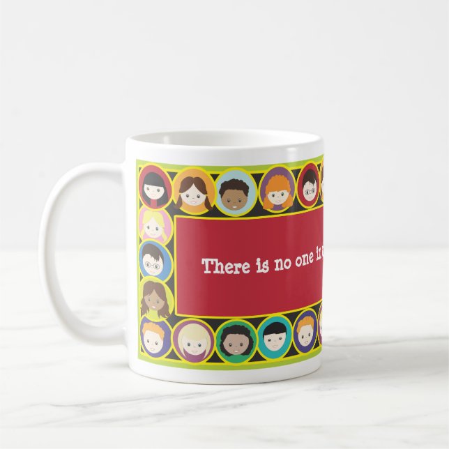 Children Faces Diversity Teacher Personalise Coffee Mug (Left)