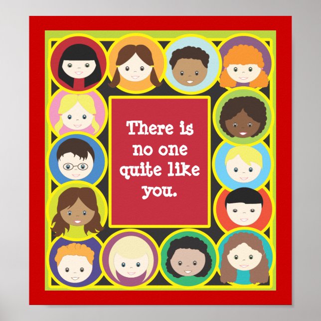 Children Faces Teacher's Classroom Poster (Front)