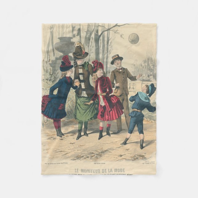Children Family Antique Victorian Chilld Fleece Blanket (Front)