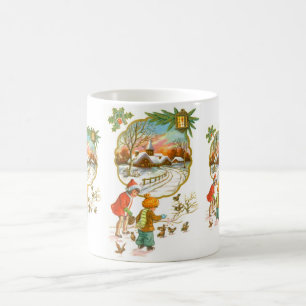 Children feeding the birds coffee mug