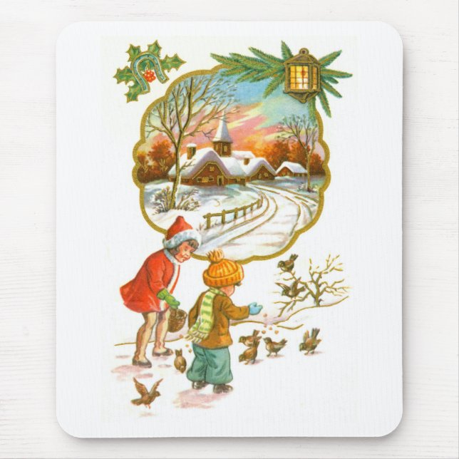 Children feeding the birds mouse pad (Front)