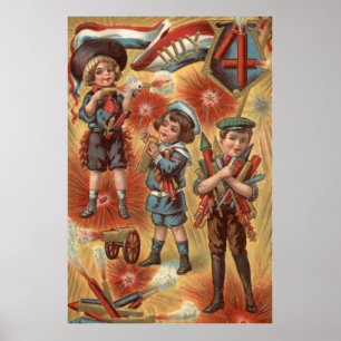 Children Fireworks Firecracker Explosion Poster