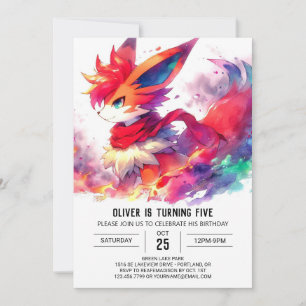 Children Fox Birthday Invitation