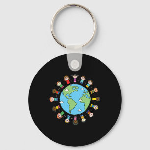 Children Holding Hands Earth Day 2025 Teacher Boys Key Ring