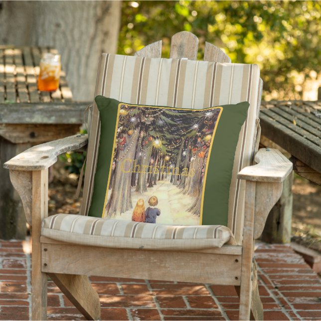 Children in Christmas Lane Cushion (Chair)