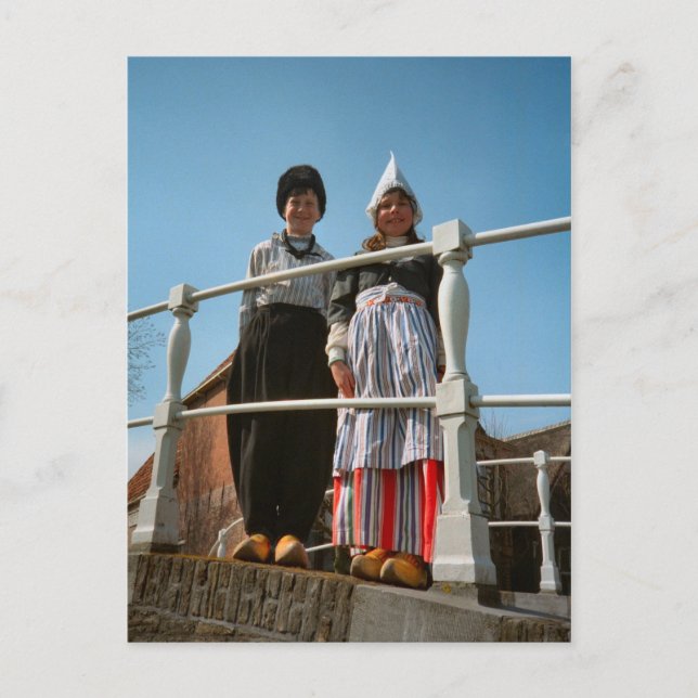 Children in Dutch National Costume Postcard (Front)