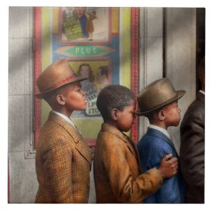 Children - In line to see a movie 1941 Ceramic Tile