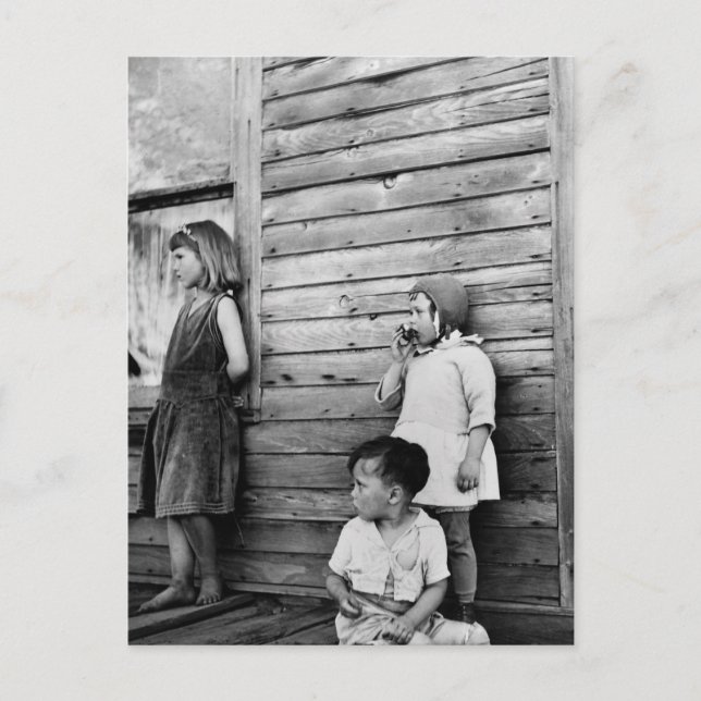 Children in Poverty: 1930s Postcard (Front)