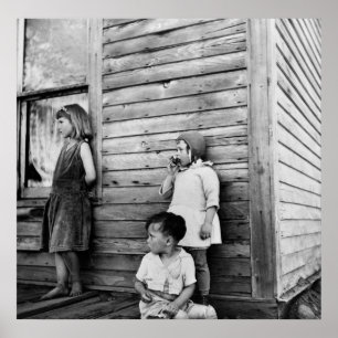 Children in Poverty: 1930s Poster