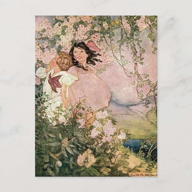 Children in Spring by Ruth Hallock Postcard (Front)