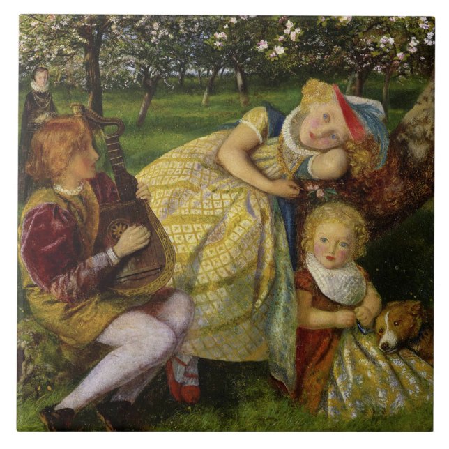 Children in the King's Orchard Ceramic Tile (Front)