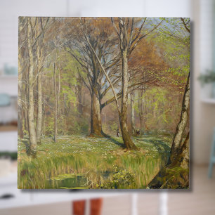 Children in the spring forest H.A. Brendekilde Ceramic Tile