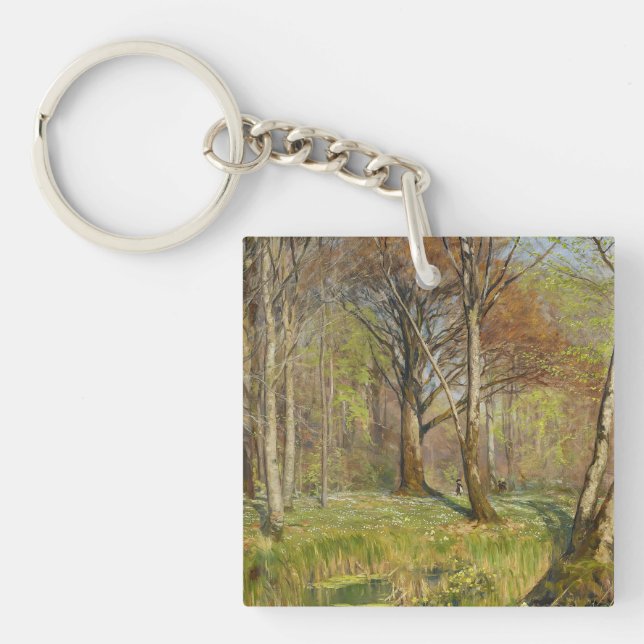 Children in the spring forest H.A. Brendekilde Key Ring (Front)