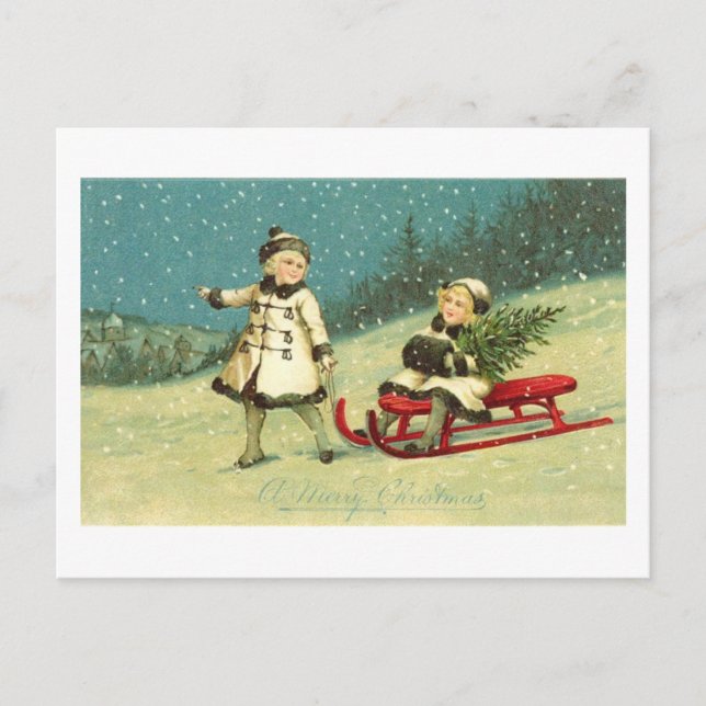 Children in Winter Postcard (Front)