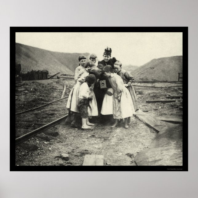 Children Inspecting a Kodak Camera 1902 Poster (Front)