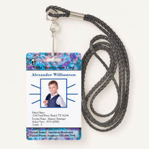 Children Kids Photo ID Identification Card Custom ID Badge