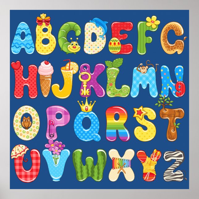 Children Letters Alphabet Kids Baby Room Decor (Front)