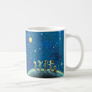 Children Looking At Night Sky Coffee Mug