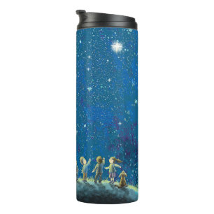 Children Looking At Night Sky Thermal Tumbler