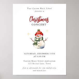 Children Music Concert Christmas Cute Snowman  Poster