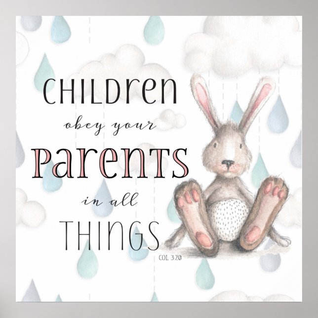 Children Obey Your Parents - Col 3:20 Poster (Front)