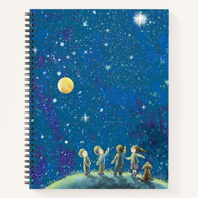 Children observing Stars  Notebook (Front)