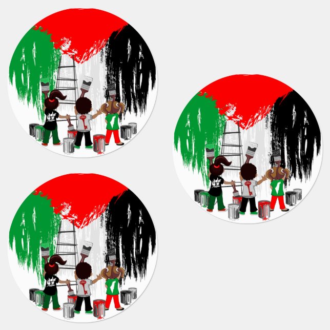 Children of Gaza Painting Palestine Flag  (Group)