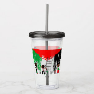 Children of Gaza Painting Palestine Flag Acrylic Tumbler