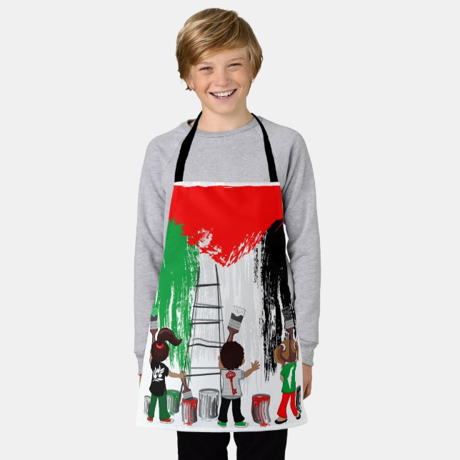 Children of Gaza Painting Palestine Flag  Apron (Worn)