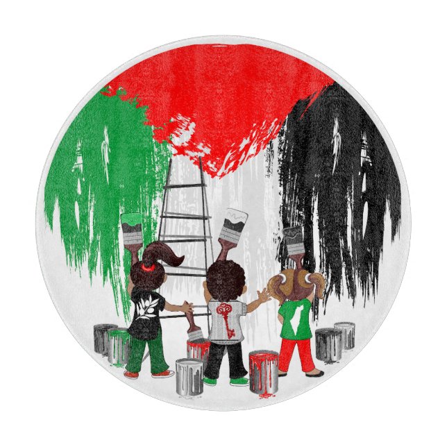 Children of Gaza Painting Palestine Flag  Cutting Board (Front)
