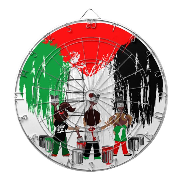 Children of Gaza Painting Palestine Flag  Dartboard (Front)