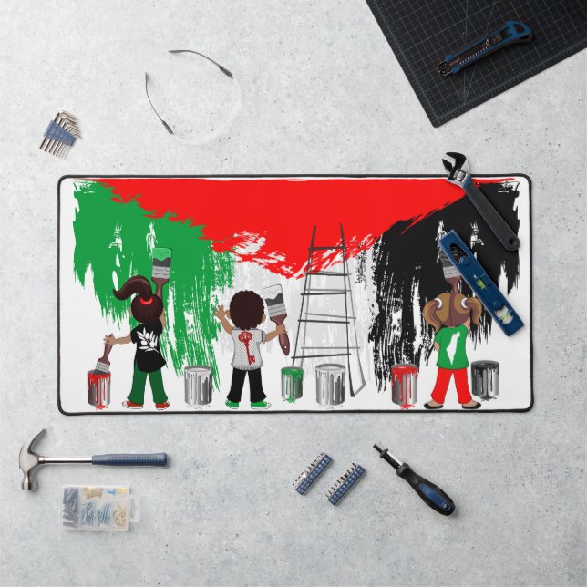 Children of Gaza Painting Palestine Flag  Desk Mat (Workstation)