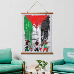 Children of Gaza Painting Palestine Flag Hanging Tapestry