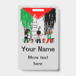Children of Gaza Painting Palestine Flag ID Badge