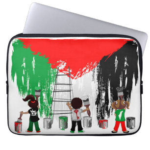 Children of Gaza Painting Palestine Flag Laptop Sleeve