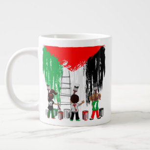 Children of Gaza Painting Palestine Flag  Large Coffee Mug