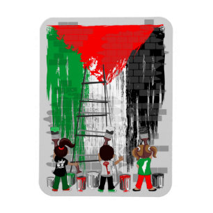 Children of Gaza Painting Palestine Flag  Magnet