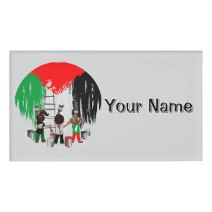 Children of Gaza Painting Palestine Flag Name Tag
