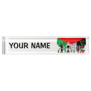 Children of Gaza Painting Palestine Flag Nameplate