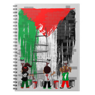 Children of Gaza Painting Palestine Flag  Notebook