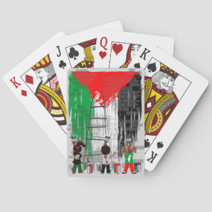 Children of Gaza Painting Palestine Flag Playing Cards