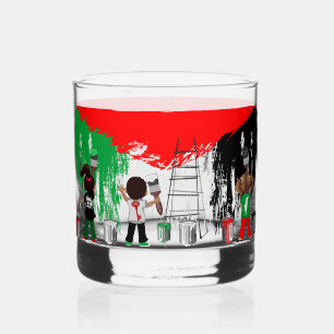 Children of Gaza Painting Palestine Flag  Whiskey Glass