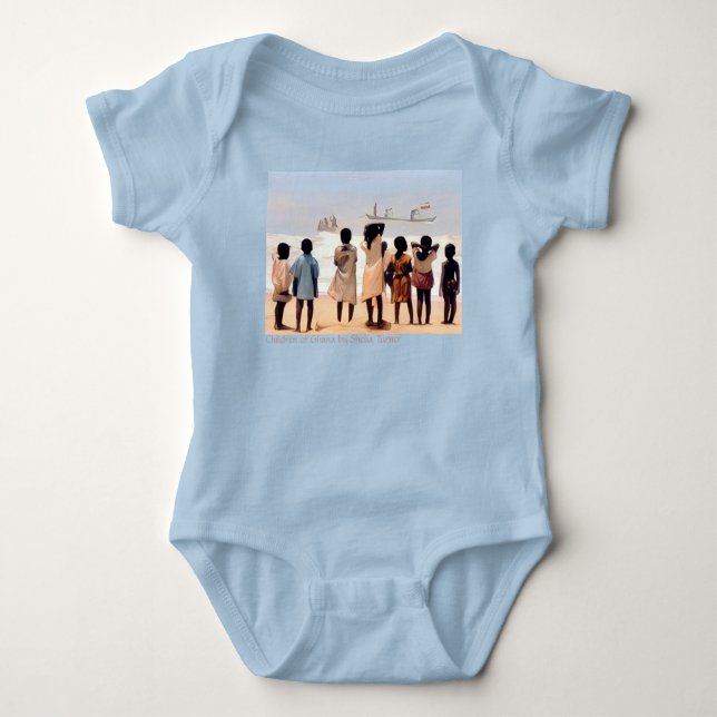 Children of Ghana - Artist - Shelia Turner Baby Bo Baby Bodysuit (Front)