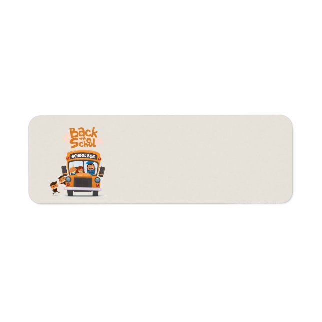 Children on a School bus Return Address Label (Front)